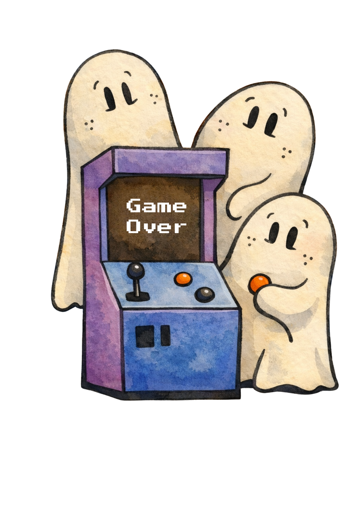 Retro Arcade Ghosts Vinyl Waterproof Sticker