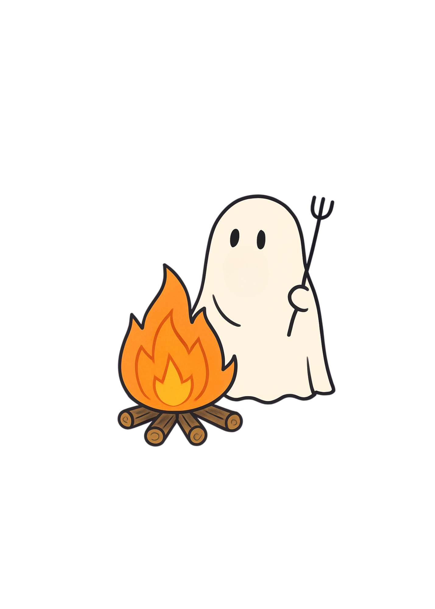Campfire Ghost Vinyl Waterproof Sticker