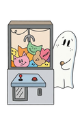 Retro Claw Machine Ghost Vinyl Sticker