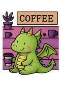 Coffee Shop Dragon Vinyl Sticker