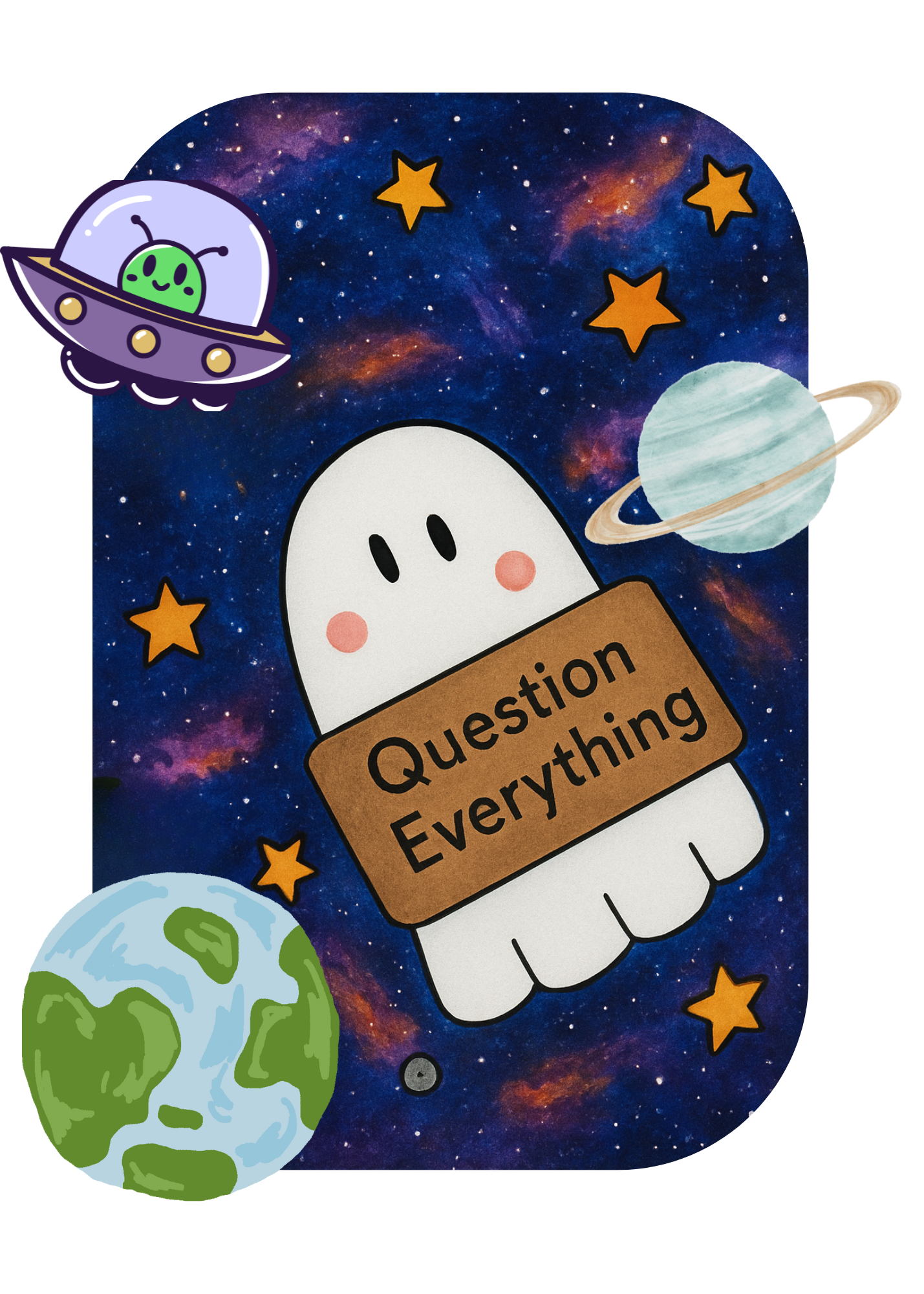 Space Ghost Vinyl Waterproof Sticker