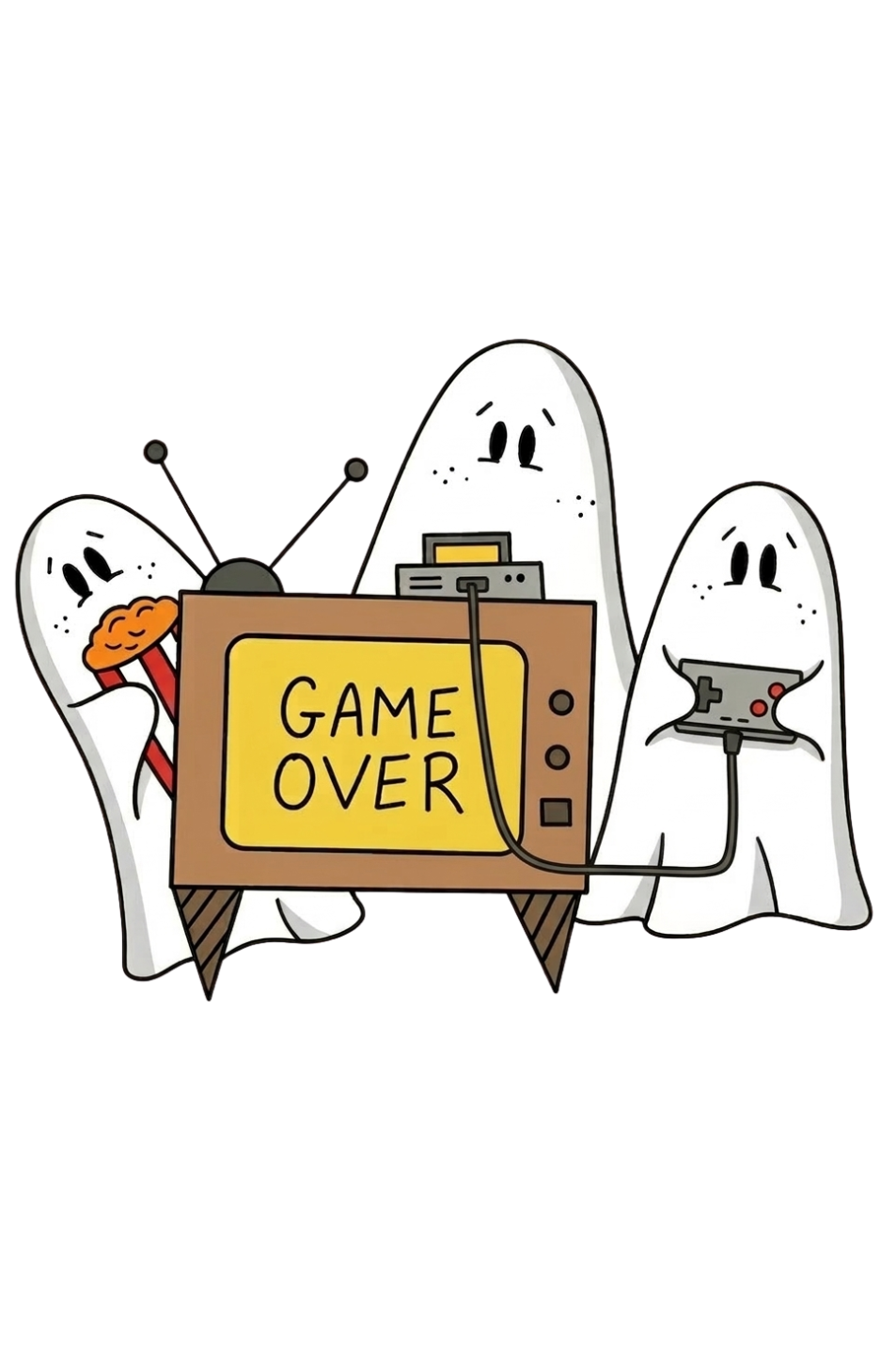 Retro Video Game Ghost Trio Vinyl Sticker