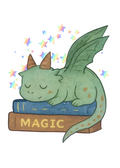 Sleepy Library Dragon Vinyl Sticker